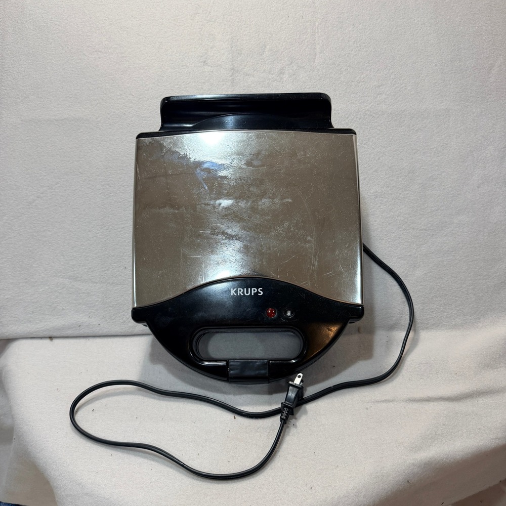 Krups Type 654 Belgian Waffle Maker 4 Slice Stainless Steel Black 1400W Tested